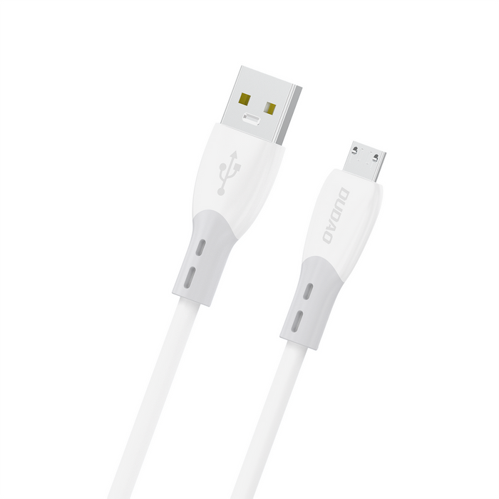 Dudao L25SM 3 A USB-A - micro USB кабел с мека силиконова оплетка 1 м - бял