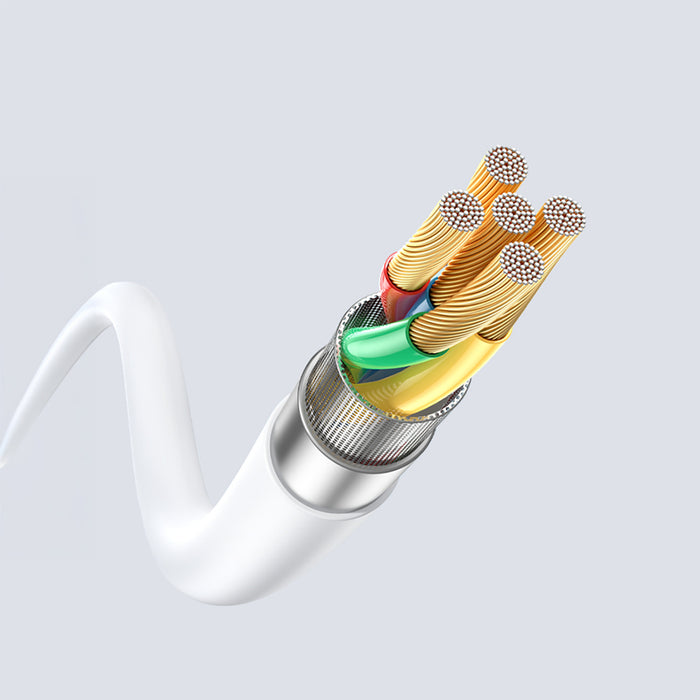 Dudao L25SM 3 A USB-A - micro USB кабел с мека силиконова оплетка 1 м - бял