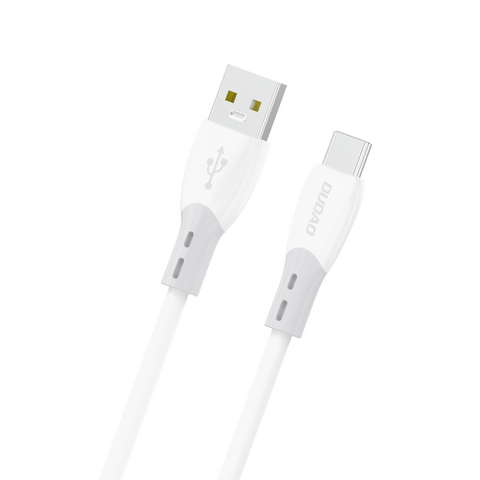 Dudao L25ST 5 A USB-A - USB-C кабел с мека силиконова оплетка 1 м - бял