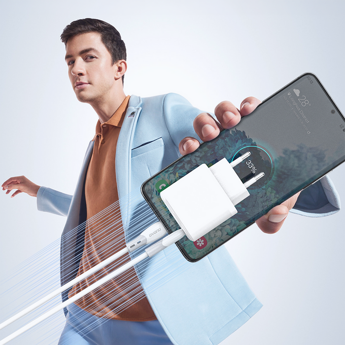 Dudao L25ST 5 A USB-A - USB-C кабел с мека силиконова оплетка 1 м - бял