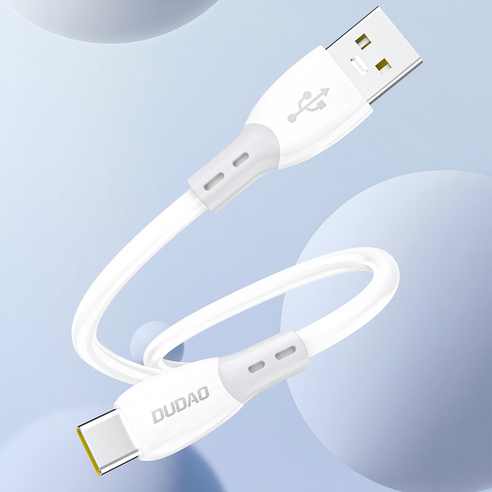 Dudao L25ST 5 A USB-A - USB-C кабел с мека силиконова оплетка 1 м - бял