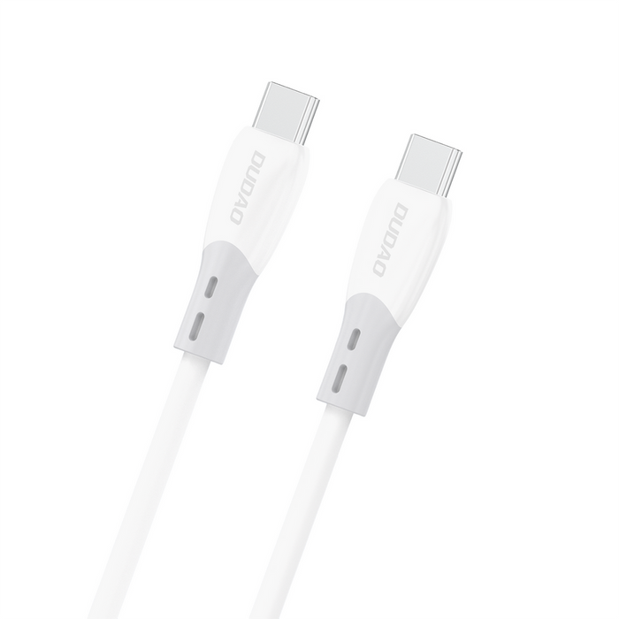 Dudao L25SC 60W USB-C - USB-C кабел с мека силиконова оплетка 1 м - бял