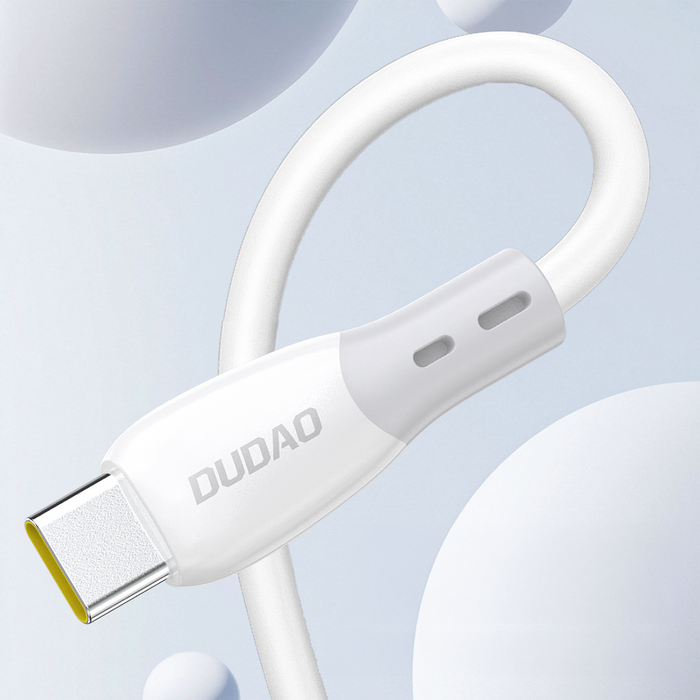 Dudao L25SX 30W USB-C - Lightning кабел с мека силиконова оплетка 1 м - бял