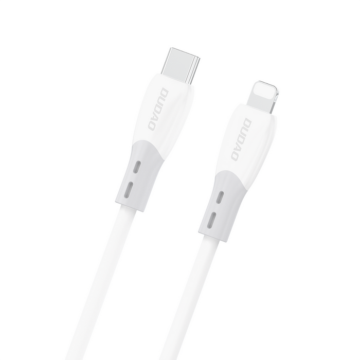 Dudao L25SX 30W USB-C - Lightning кабел с мека силиконова оплетка 2 м - бял