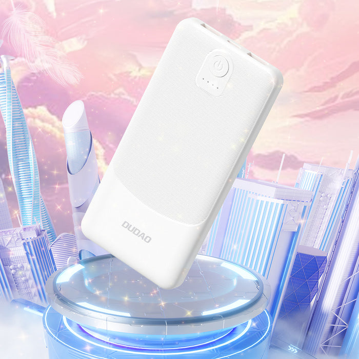 Външна батерия Dudao K10Pro 2.4A 20000mAh 2 x USB-A - Бяла