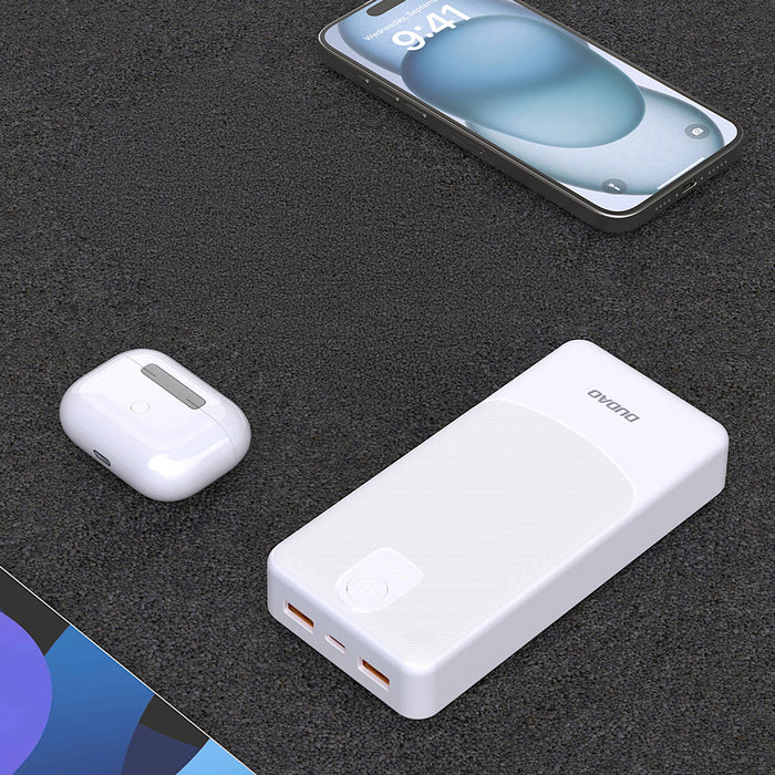 Външна батерия Dudao K10Pro 2.4A 20000mAh 2 x USB-A - Бяла