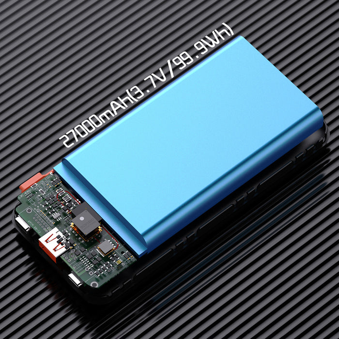 Външна батерия Dudao K15Max 30000mAh PD 22.5W с USB-C и Lightning кабели - бяла