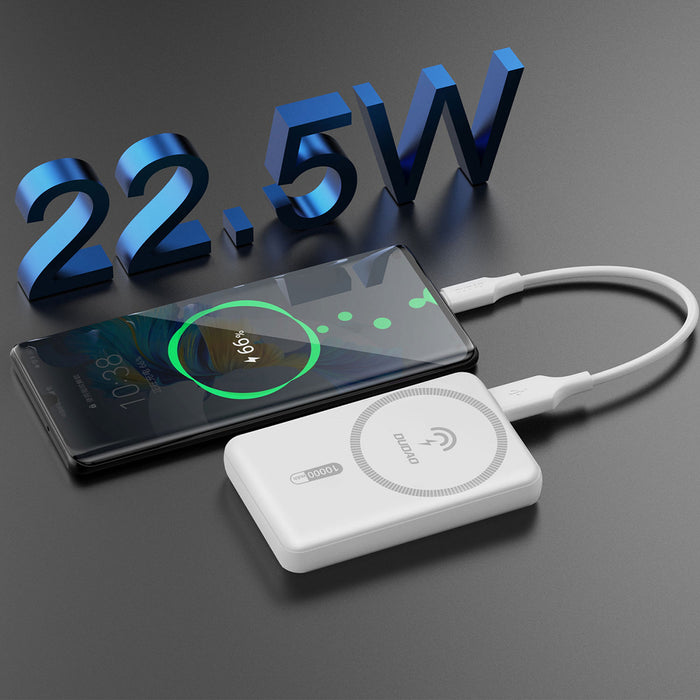 Dudao K14S Магнитна външна батерия 20W 5000mAh 1x USB-A 1x USB-C - Бяла
