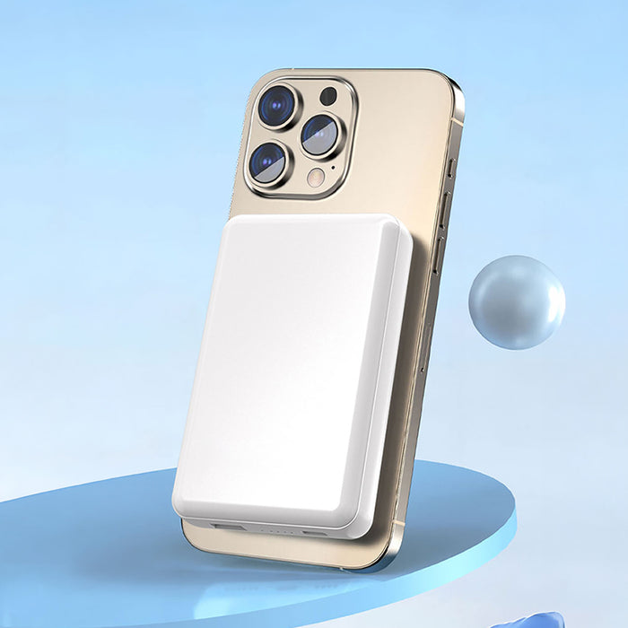 Dudao K14S Магнитна външна батерия 20W 5000mAh 1x USB-A 1x USB-C - Бяла