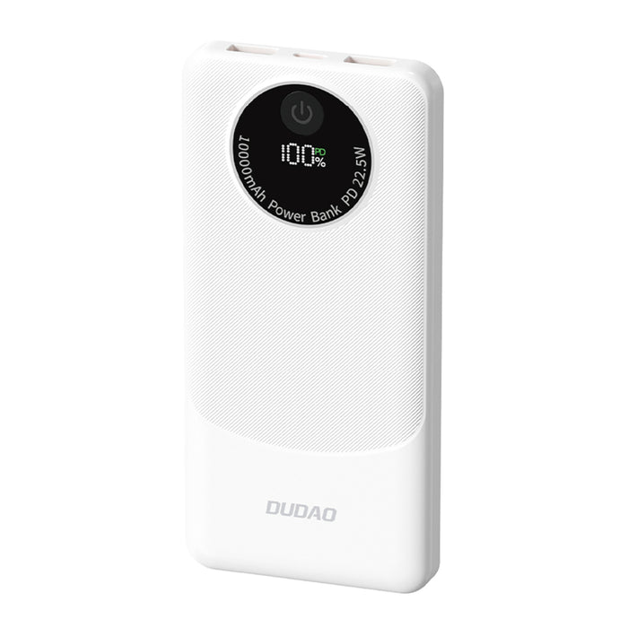Преносима батерия Powerbank Dudao K12 10000mAh PD22.5W USB-A, USB-C - бял