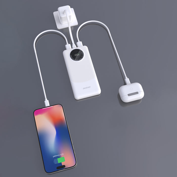 Преносима батерия Powerbank Dudao K12 10000mAh PD22.5W USB-A, USB-C - бял