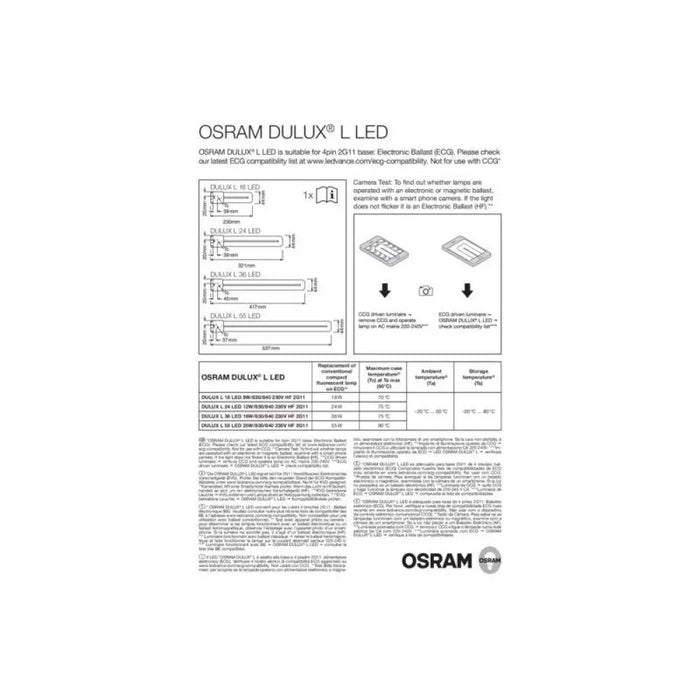DULUX L55LED 25W/840 230VHF 2G11 LEDVANCE