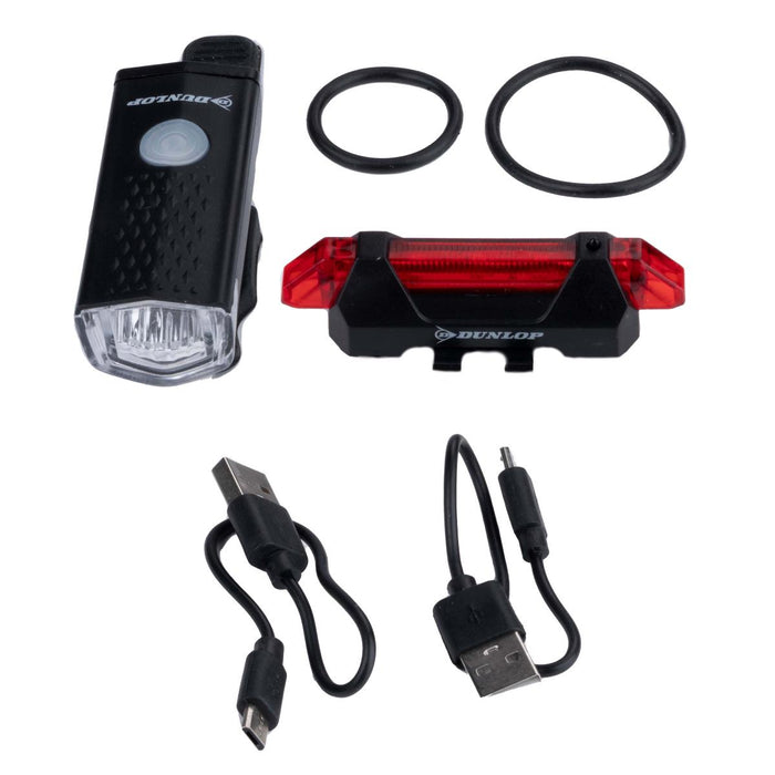 СВЕТЛИНИ ЗА ВЕЛОСИПЕД LED 2БР USB DUNLOP