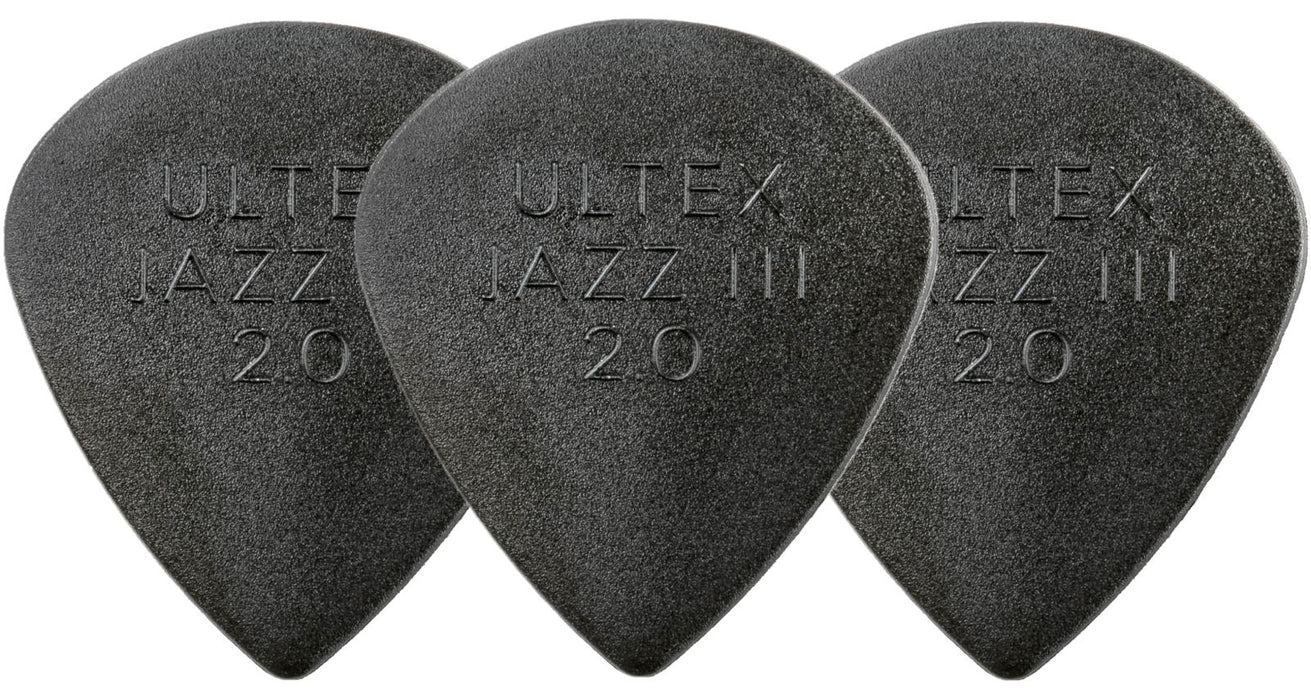 Перца за китара Jim Dunlop - Ultex Jazz III, 2.0 mm, 6 броя, черни