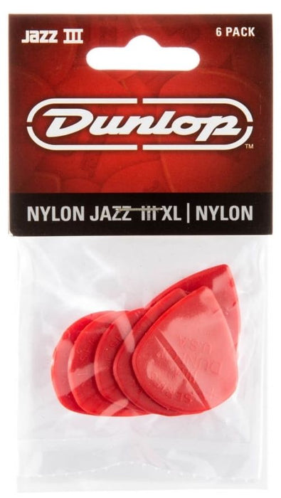 Перца за китара Dunlop - Nylon Jazz III XL, 1.38mm, 6 броя, червени