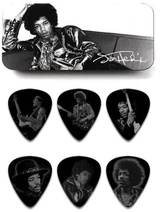 Перца за китара Dunlop - Jimi Hendrix Silver Portrait, Heavy, 12 броя