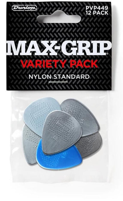 Перца за китара Dunlop - Max-Grip Nylon, Variety Pack, 12 броя