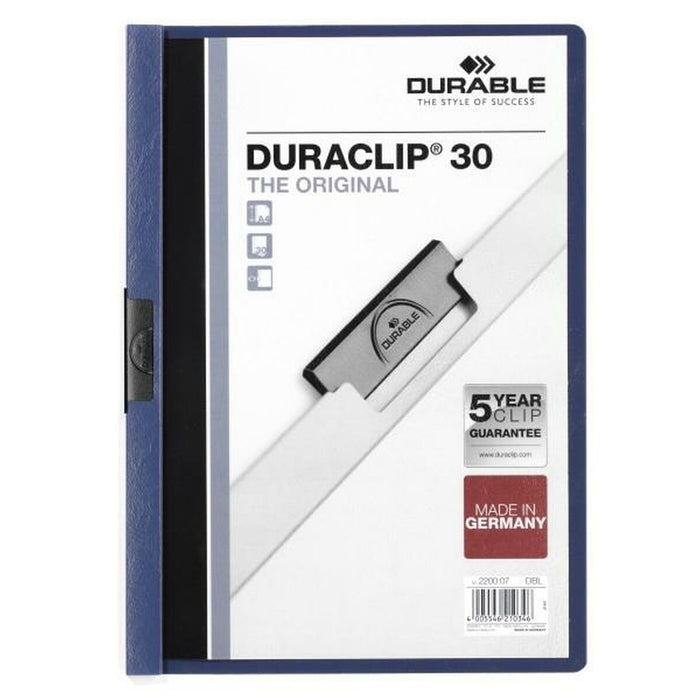 Папка за Документи Durable Duraclip 30 Тъмно синьо Небесно синьо A4 25 Части