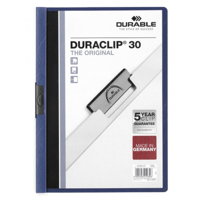Папка за Документи Durable Duraclip 30 Тъмно синьо Небесно синьо A4 25 Части