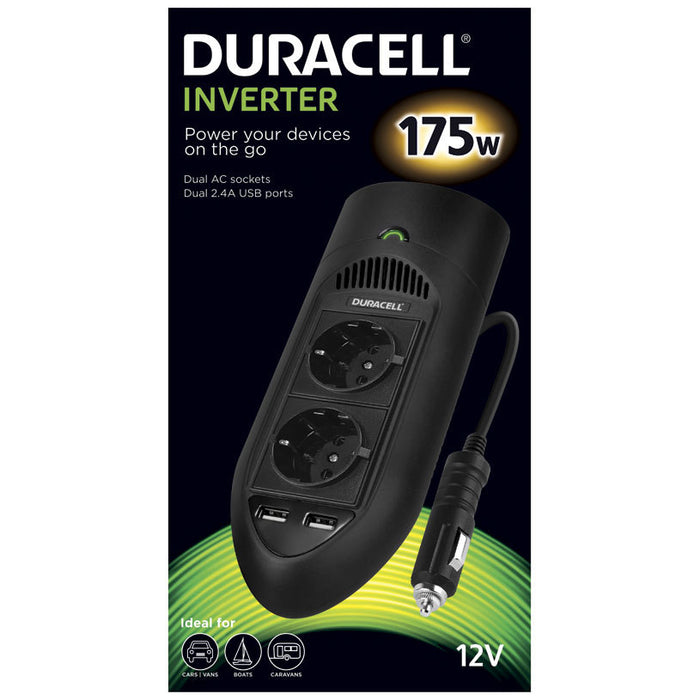 Авто инвертор 12V/~230V - Зарядно устройство за лаптоп DURACELL DRINV15-EU USB