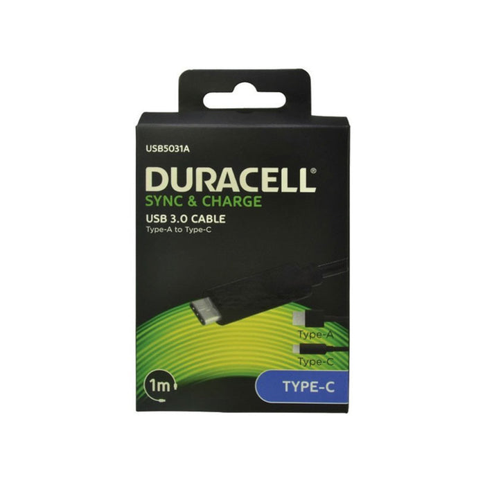 КАБЕЛ DURACELL USB 3.0-TYPE-C 1M USB5031