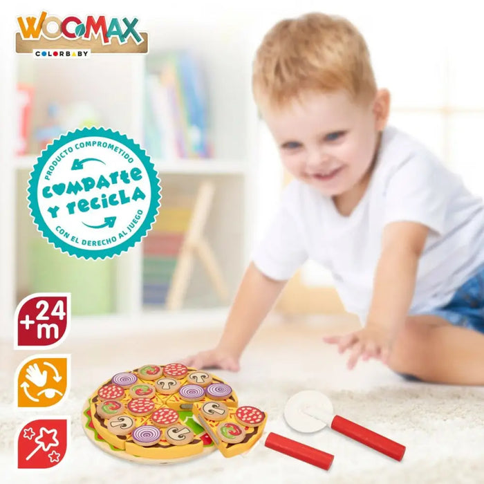 Дървена Игра Woomax Pizza 27 Части (6 броя)