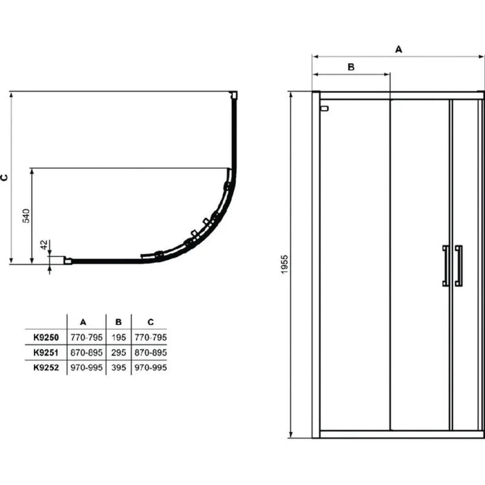 ДУШ КАБИНА 90Х90 IDEALSTANDARD CONNECT 2 QUAD