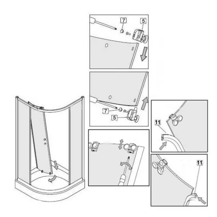 ДУШ КАБИНА 90Х90СМ СТЪКЛ. МАТ