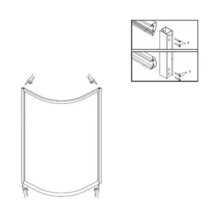 ДУШ КАБИНА 90Х90СМ СТЪКЛ. МАТ
