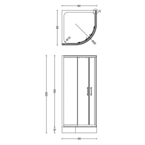 ДУШ КАБИНА 90Х90 FORMINA BANYO PERLINE NEW