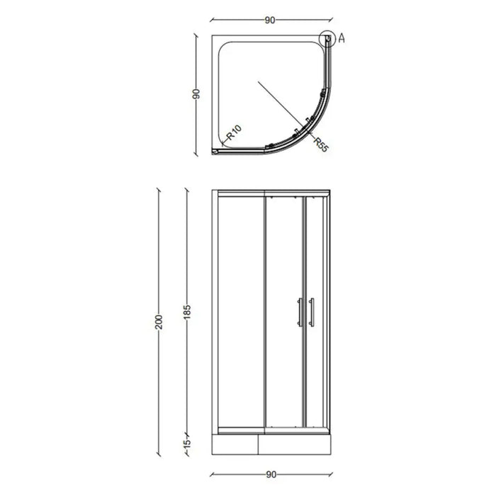 ДУШ КАБИНА 90Х90 FORMINA BANYO PERLINE NEW