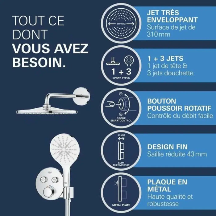 Душ Колона Grohe Сив 31 cm