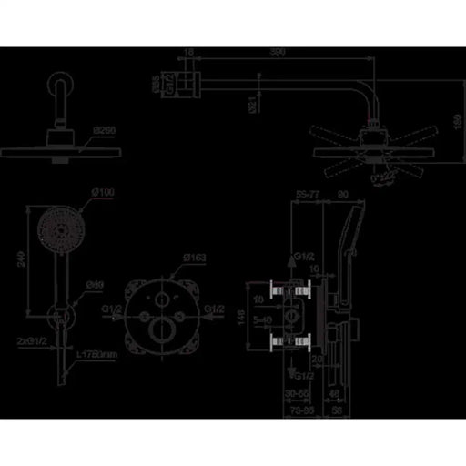 ДУШ КОМЛЕКТ ЗА ВГРАЖДАНЕ IDEALSTANDARD CERATHERM T100