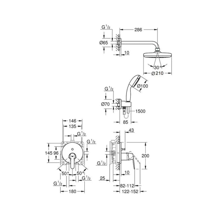 ДУШ КОМПЛЕКТ ЗА ВГРАЖДАНЕ GROHE GET