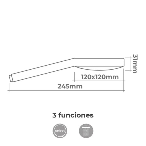 Душ Слушалка EDM 01332 ABS Квадратек Хромирано 12 x 3,1 x
