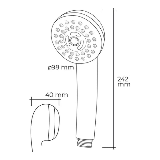 Душ Слушалка EDM 01343 ABS Модерен Хромирано 9,8 x 4 x 24,2