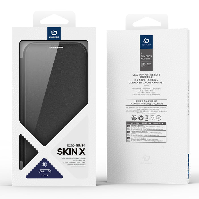 Калъф-портфейл Dux Ducis Skin X Pro, съвместим с MagSafe, за Samsung Galaxy S26 - черен