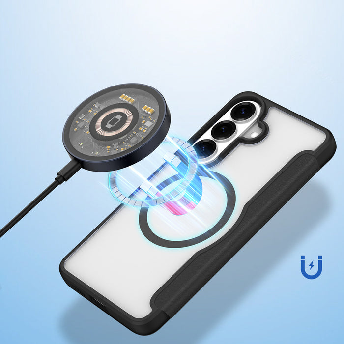 Калъф-портфейл Dux Ducis Skin X Pro, съвместим с MagSafe, за Samsung Galaxy S26+ - черен