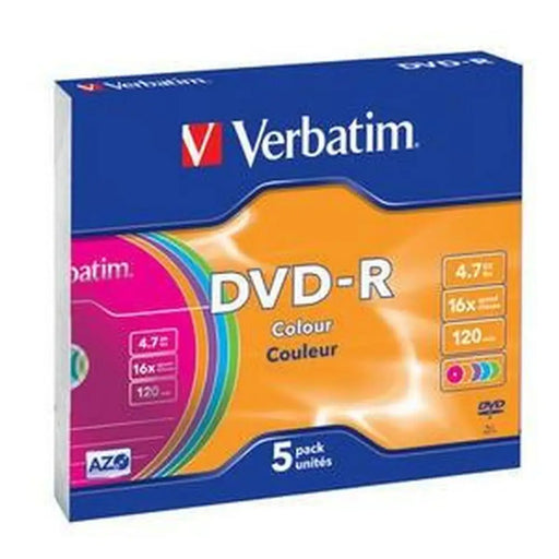 DVD-R Verbatim Colour 4,7 GB 16x 5 Части (20 броя)