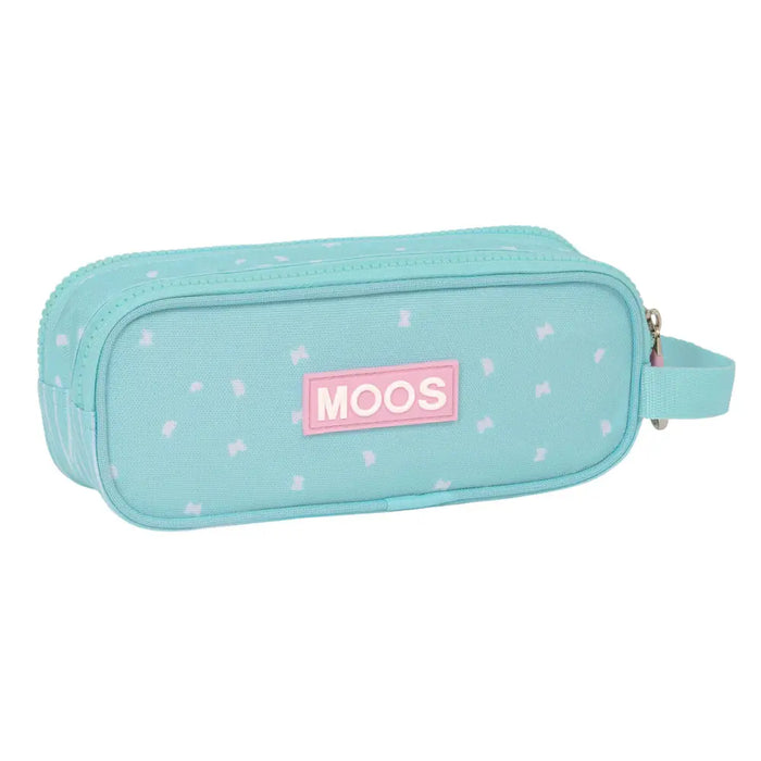 Двоен Моливник Moos Butterflies Светло син 21 x 8 x 6 cm