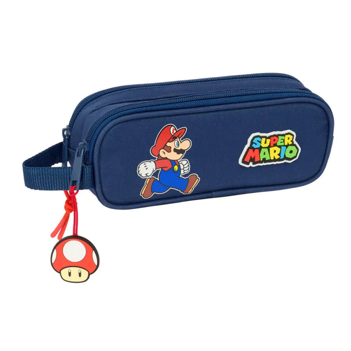 Двоен Моливник Super Mario Trick Червен Тъмно синьо 21 x 8