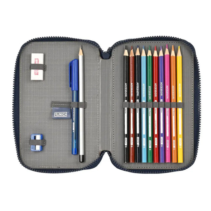 Двоен Несесер Munich Flash Морско син 12.5 x 19.5 x 4 cm