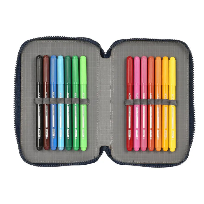 Двоен Несесер Munich Flash Морско син 12.5 x 19.5 x 4 cm