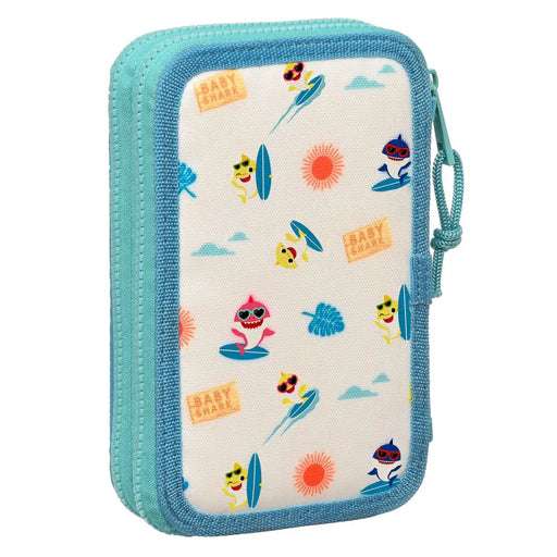 Двоен Несесер Baby Shark Surfing Син Бял 12.5 x 19.5 x 4 cm