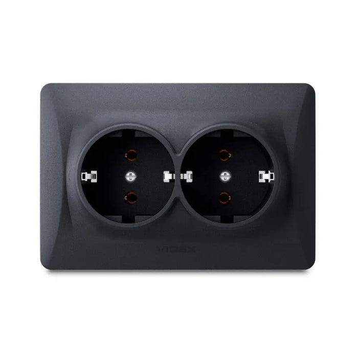 ДВОЕН КОНТАКТ ШУКО VF-BNSK2G-BG 16А BINERA VIDEX - ГРАФИТ