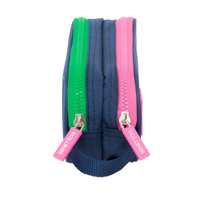 Двоен Моливник Benetton Damero Морско син 21 x 8 x 6 cm