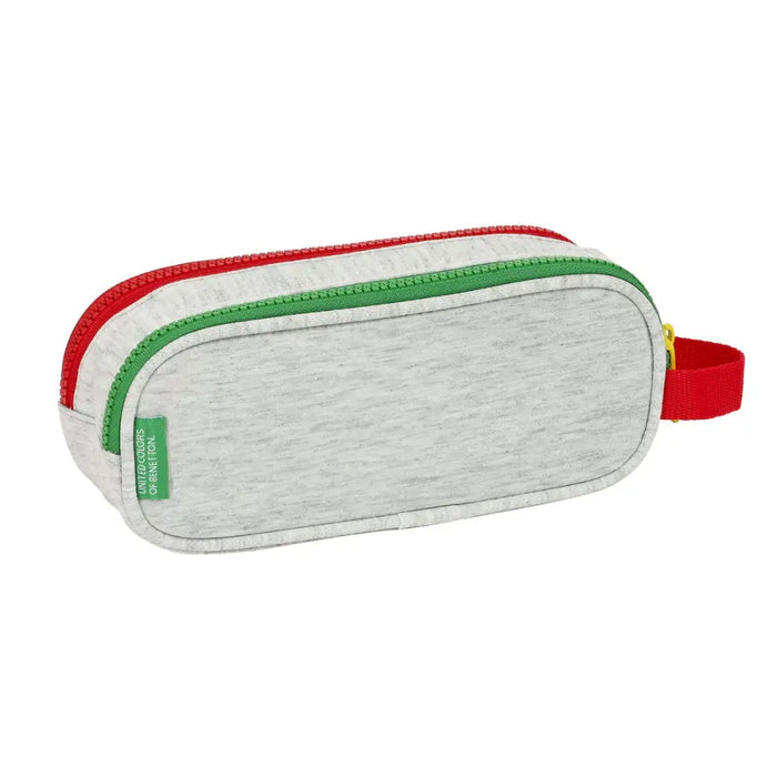 Двоен Моливник Benetton Pop Сив (21 x 8 x 6 cm)