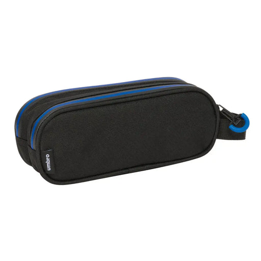 Двоен Моливник Kelme Jet black Черен 21 x 8 x 6 cm