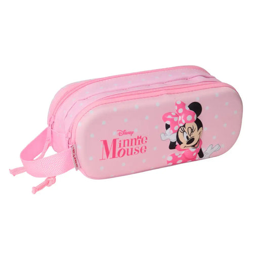 Двоен Моливник Minnie Mouse Розов 21 x 8 x 6 cm 3D