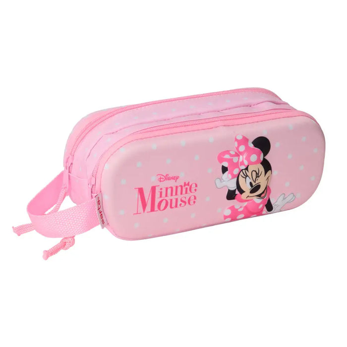 Двоен Моливник Minnie Mouse Розов 21 x 8 x 6 cm 3D